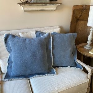 Mud pie pillows! Blue and cream